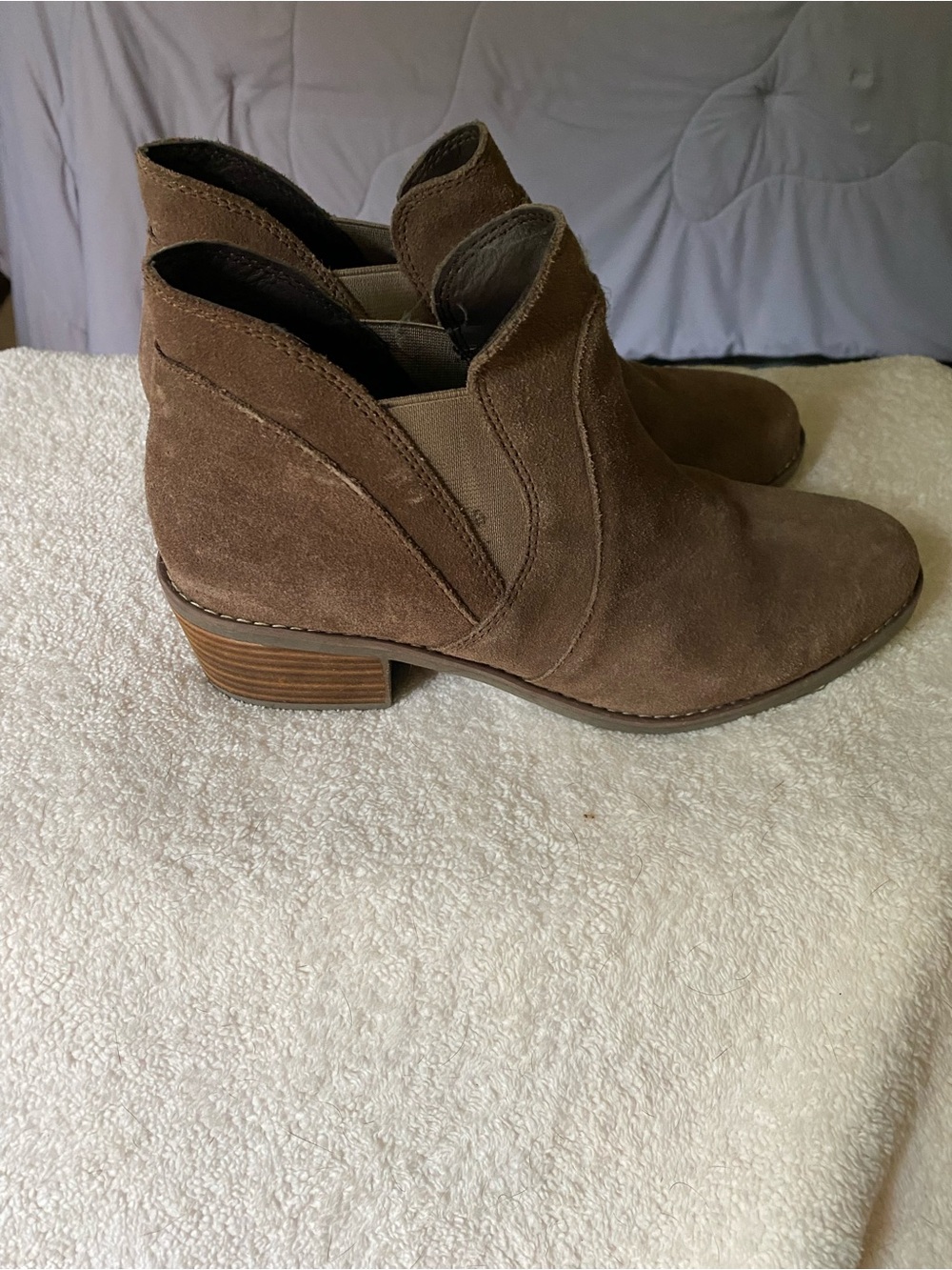 Women's Suede Ankle Booties - Brown